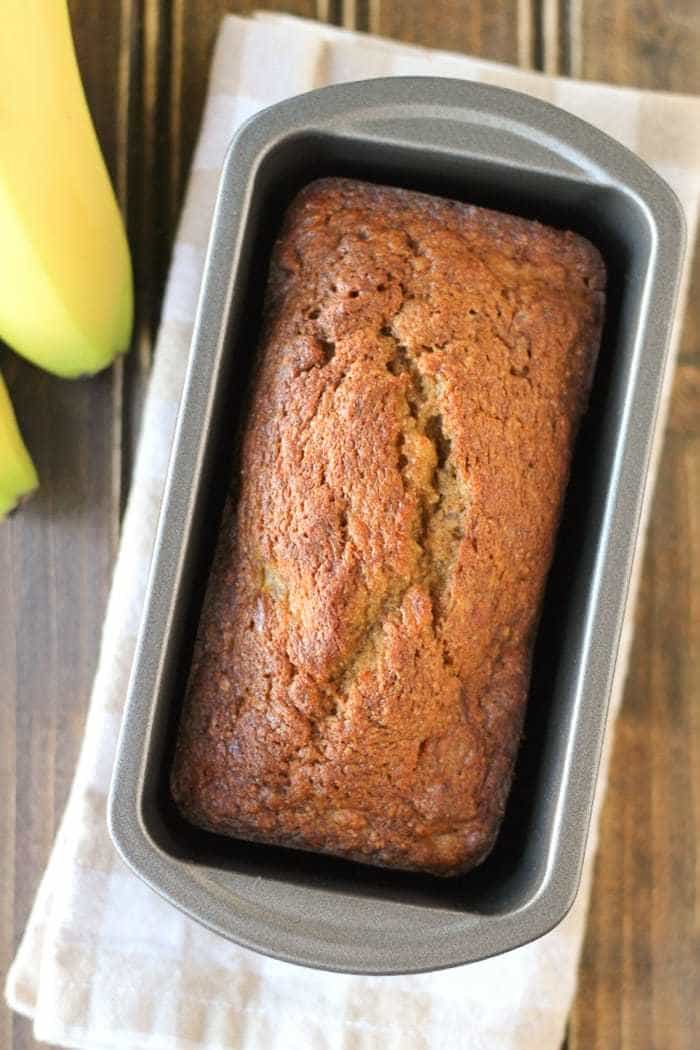 Delicious homemade banana pecan bread made with whole wheat flour and maple sugar. A healthier choice next time you make banana bread!