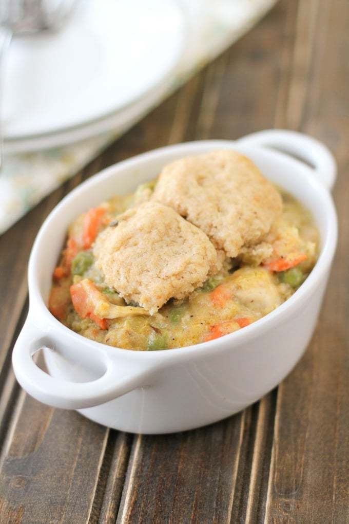 Homemade chicken pot pie made with whole food ingredients!