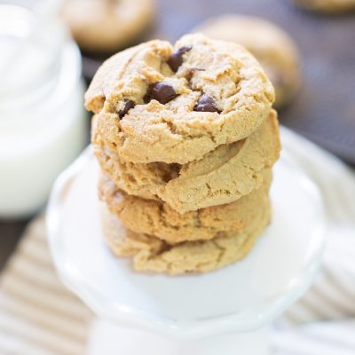 These peanut butter chocolate chip cookies are quick and easy, making them perfect for any day!