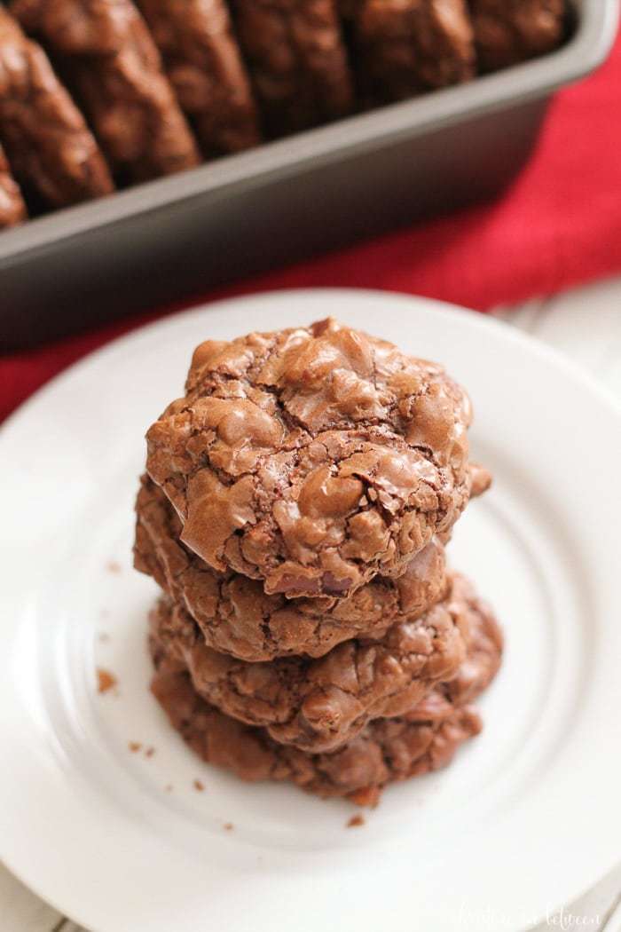 Delicious chocolate pecan rookies are a tasty cross between a brownie and a cookie,.