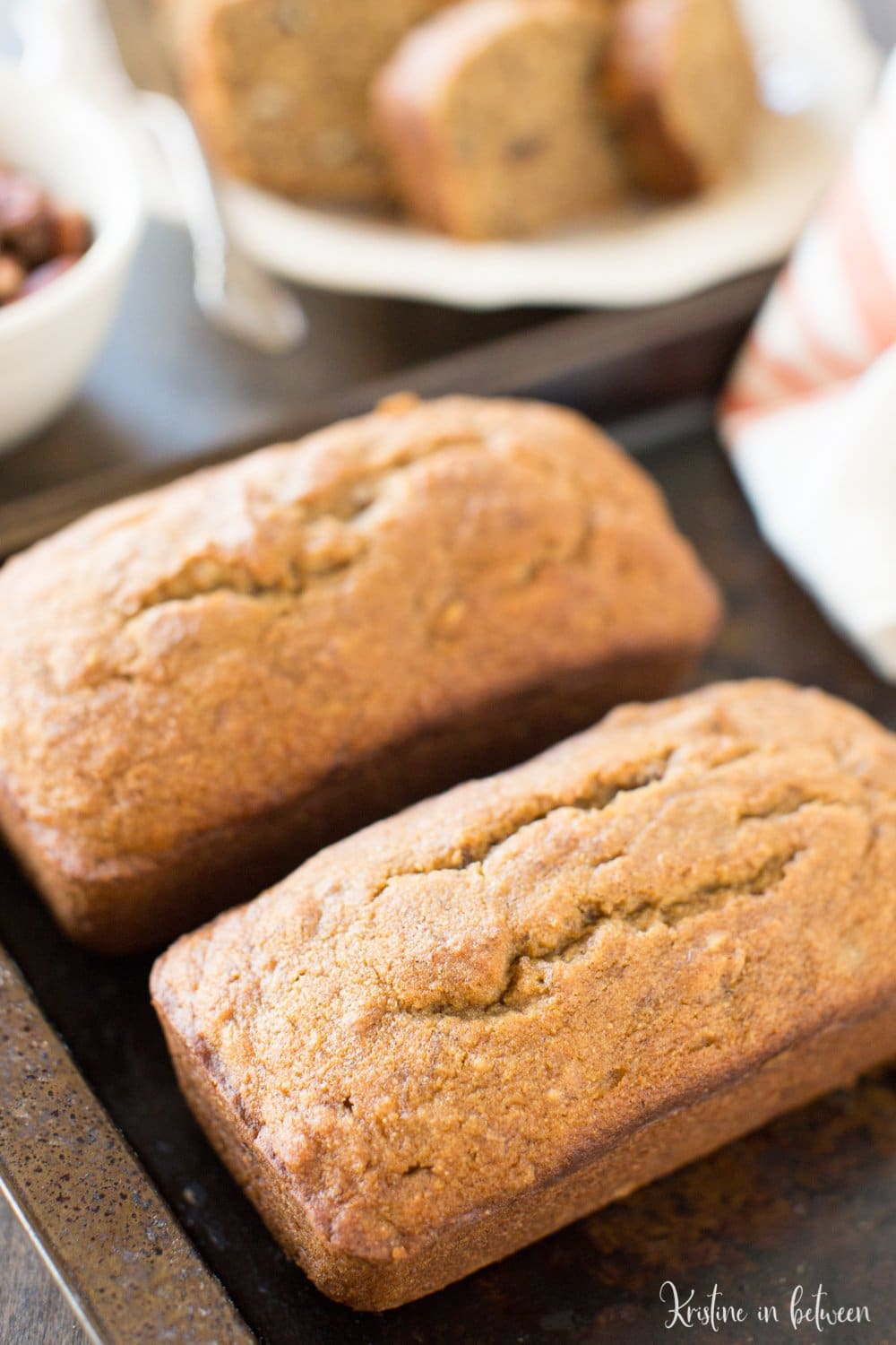 This pumpkin pecan banana bread is the perfect quick bread to make during the fall! It’s everything you love about banana bread with a delicious fall twist!