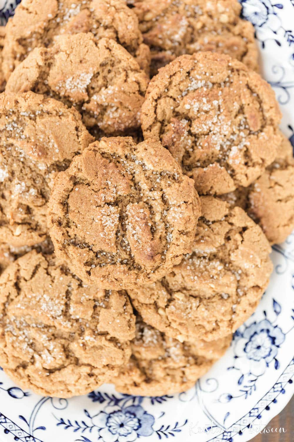 A plateful of peanut butter cookies.