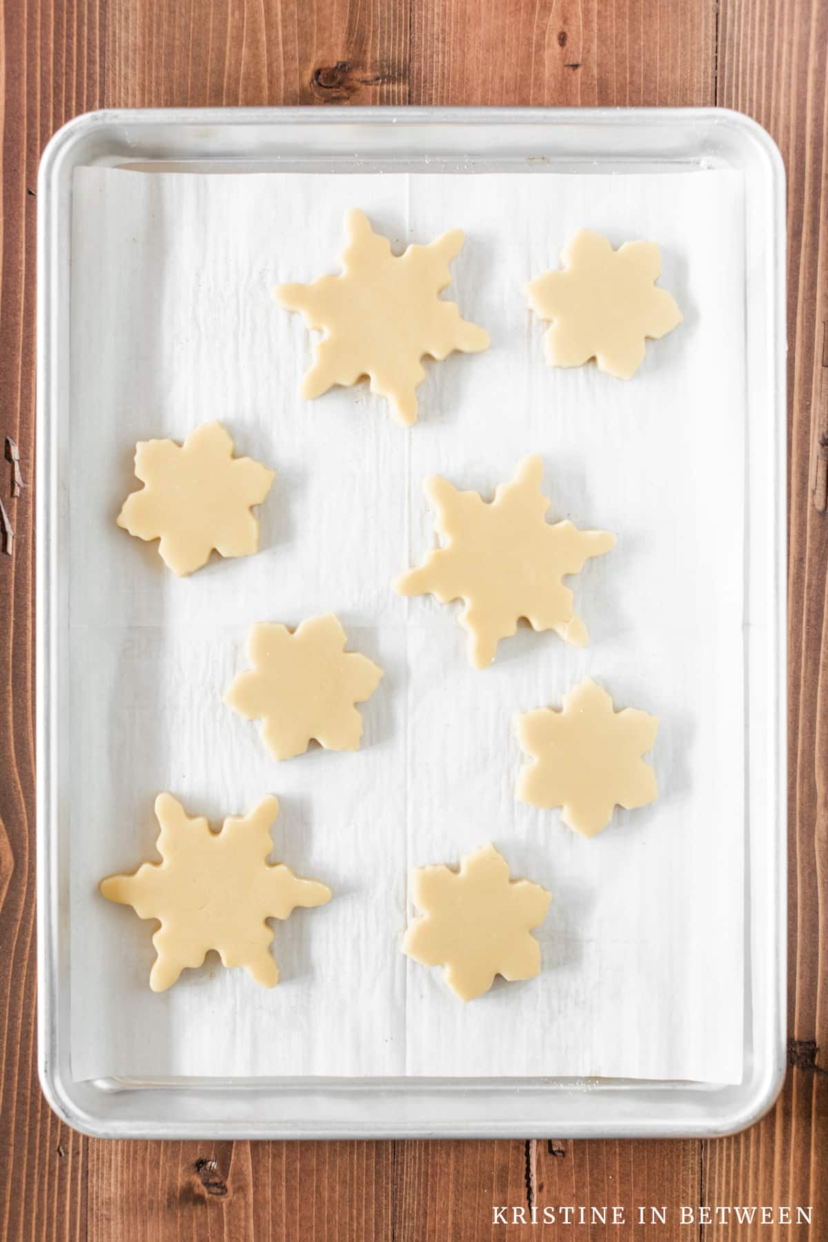 Process shots of making cut out sugar cookies.