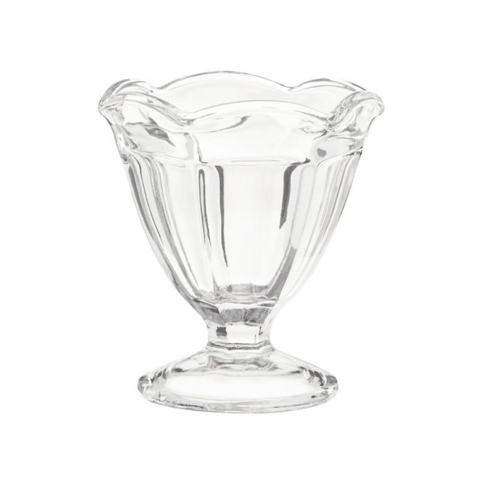 Small 4.5 oz Anchor Hocking glass sundae cups.