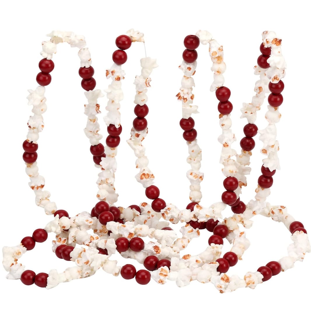 Faux popcorn and cranberry garland.